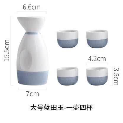 Elegant Ceramic Sake Cup Set with Decanter - Eco-Friendly Drinkware for Wine, Liquor & Beer - Home Bar & Brewing Essentials