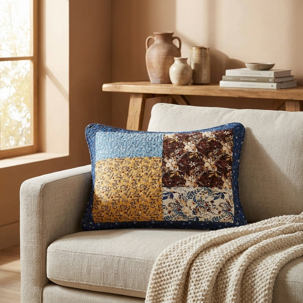 Cotton Patchwork Floral Prairie Sunset Pillow Sham