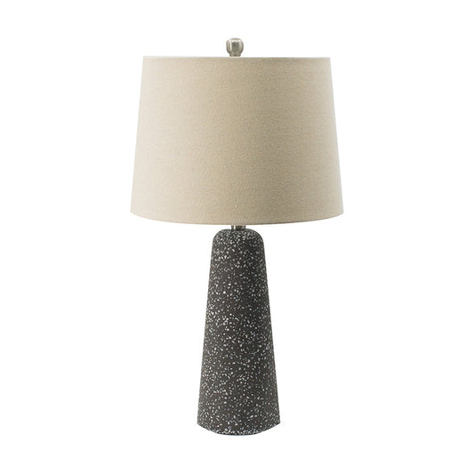 Artisan Multicolor Glass Table Lamp with Linen Shade, Black and Beige