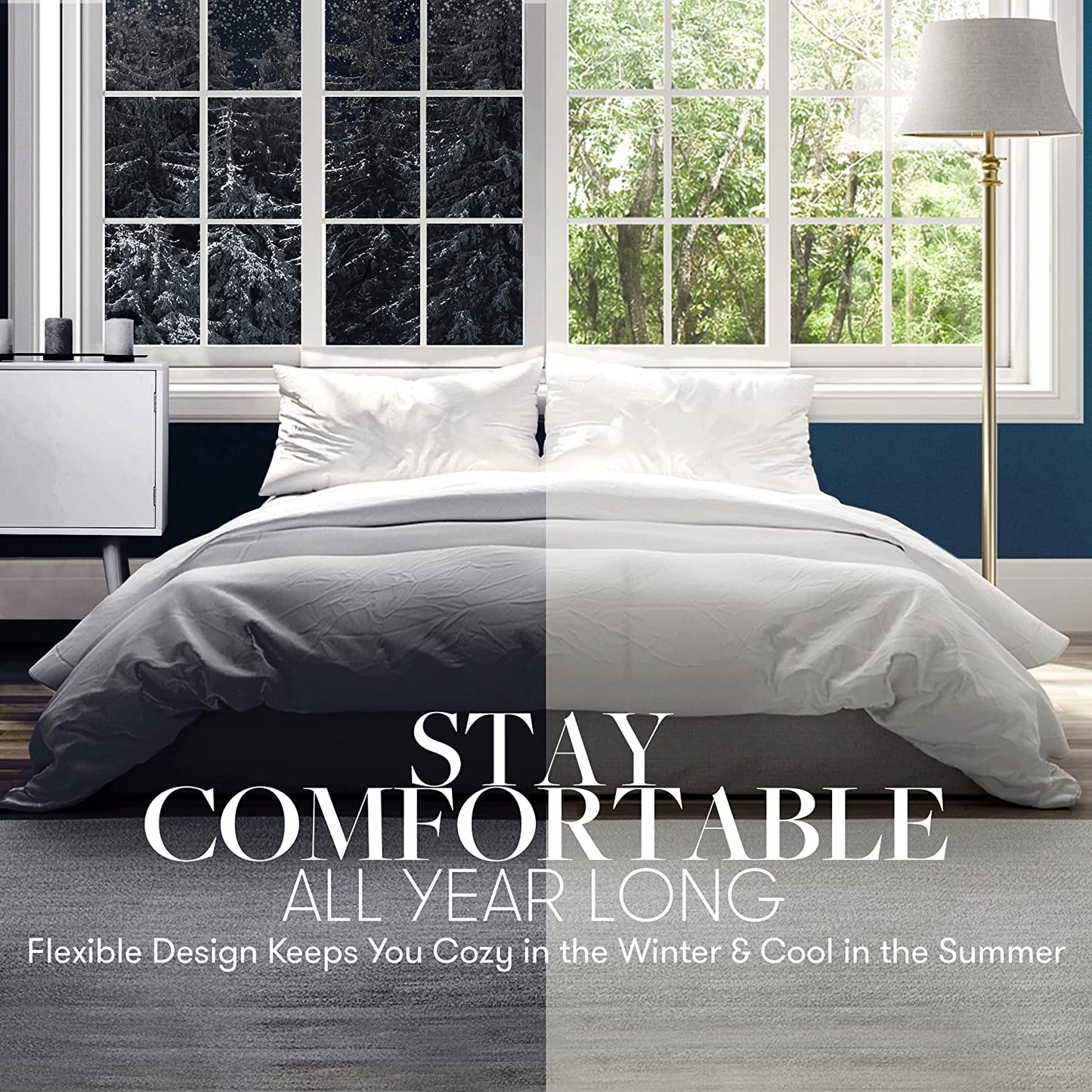 Twin/Twin XL Size Comforter - 1600 Series down Alternative Home Bedding & Duvet Insert - Black
