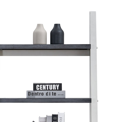 5-Tier Ladder Shelf with Rubber Wood Frame