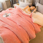 Luxurious Wool Throw Blanket - Double-Sided Queen Duvet Cover, Thick Lamb Quilt Cover for Winter, Comfortable Bedspread