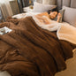 Luxurious Wool Throw Blanket - Double-Sided Queen Duvet Cover, Thick Lamb Quilt Cover for Winter, Comfortable Bedspread