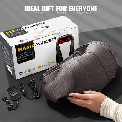 Neck Massager with Heat Gifts for Women, Men, Dad, Mom, Family, Friend, Mothers Day, Fathers Day, Christmas, Shiatsu Kneading Back Neck Massager for Shoulder, Pain Relief, Muscle Soreness
