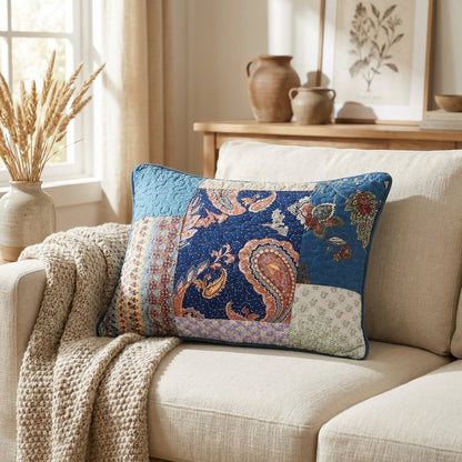 Cotton Patchwork Paisley Pillow Sham