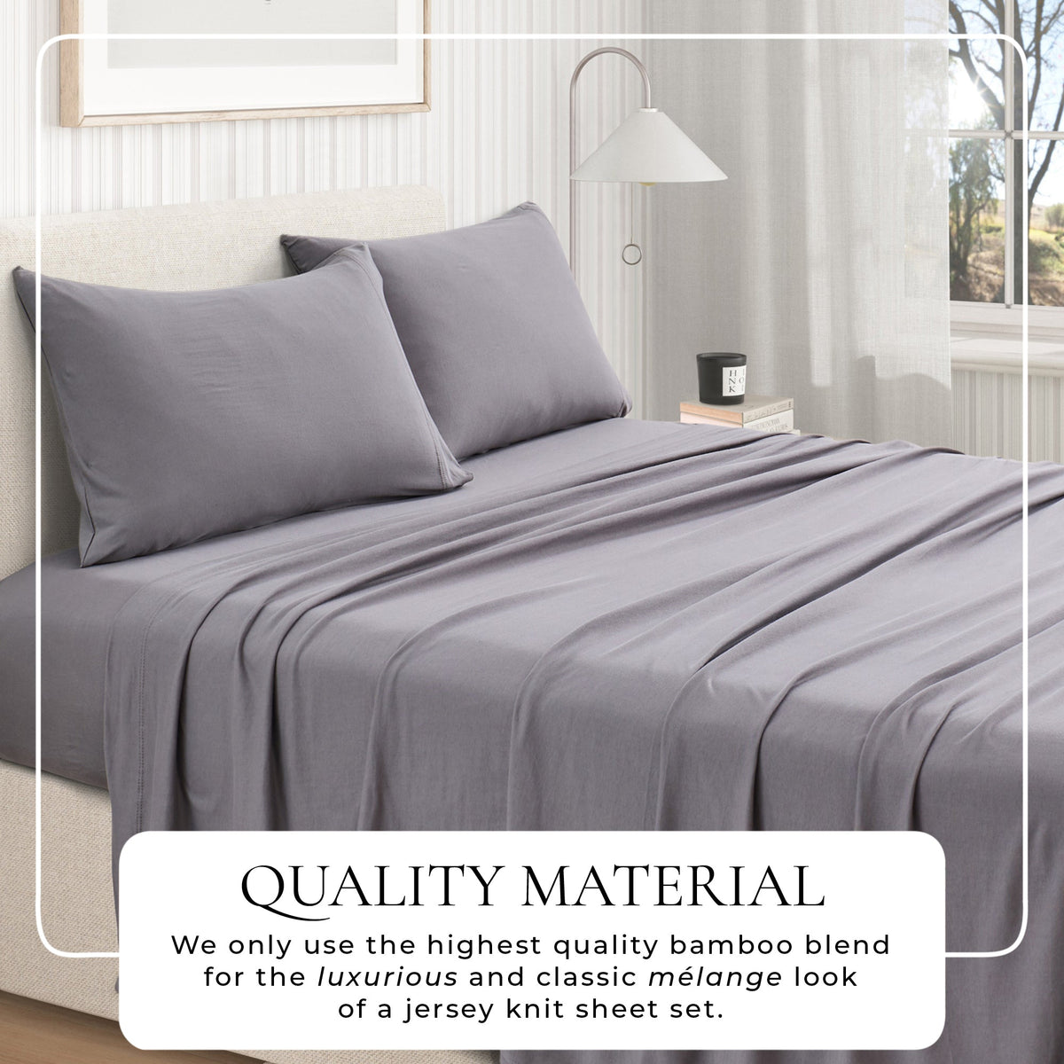 Viscose from Bamboo & Cotton Blend Jersey Knit Sheets