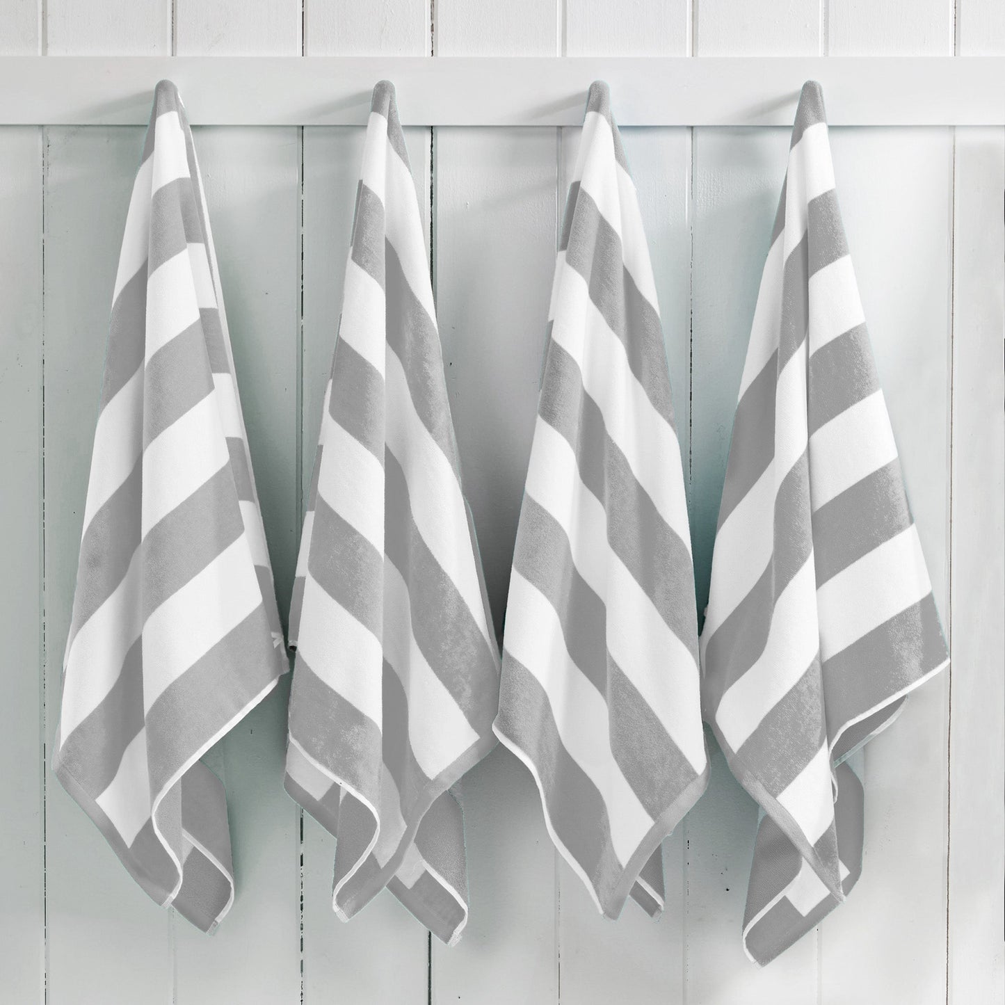 Cotton Velour Cabana Stripe Beach Towel - Novia Collection.