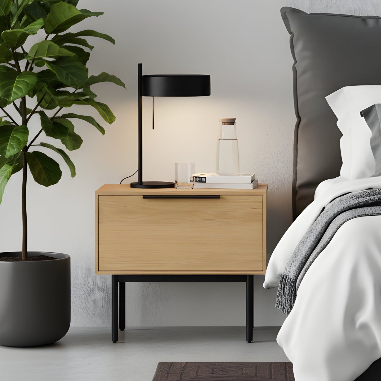Akira Nightstand, Light Oak