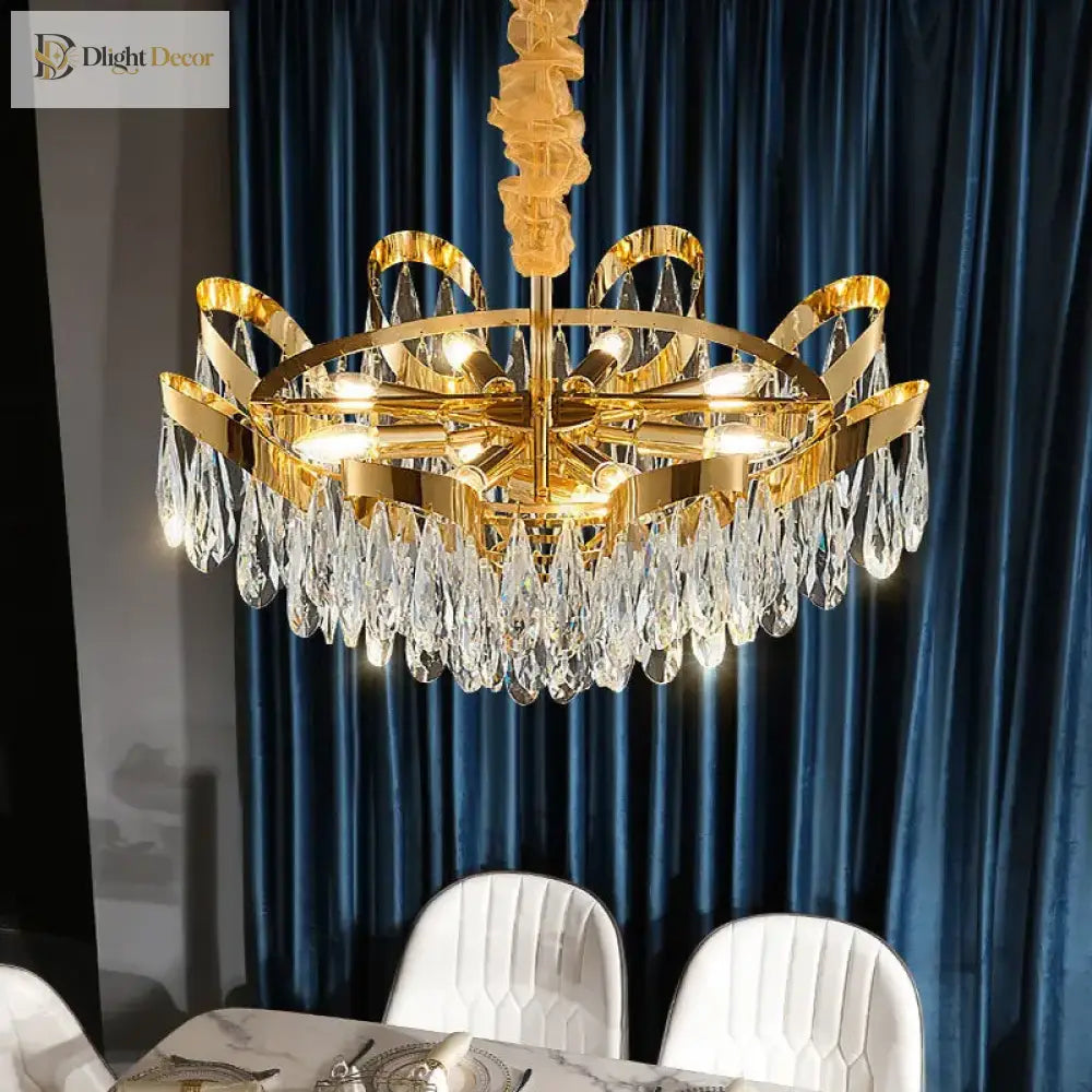 Alice LED Modern Crystal Chandelier | Modern Dining Room Lighting