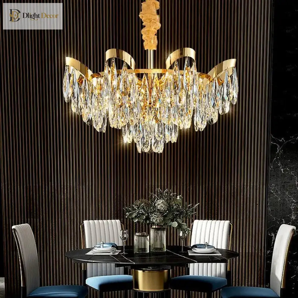Alice LED Modern Crystal Chandelier | Modern Dining Room Lighting