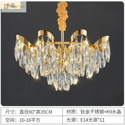 Alice LED Modern Crystal Chandelier | Modern Dining Room Lighting