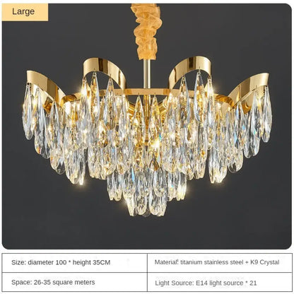 Alice LED Modern Crystal Chandelier | Modern Dining Room Lighting