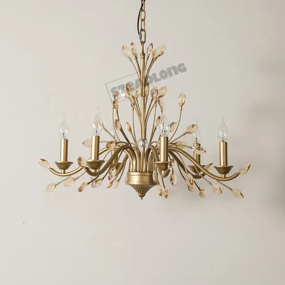 American Modern LED Crystal Ceiling Chandeliers - French Elegance for Living and Dining Spaces