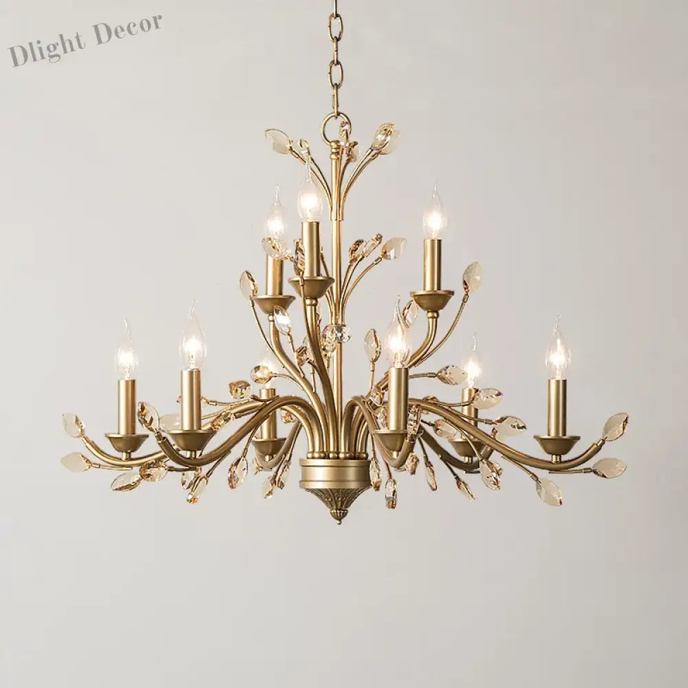American Modern LED Crystal Ceiling Chandeliers - French Elegance for Living and Dining Spaces