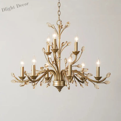 American Modern LED Crystal Ceiling Chandeliers - French Elegance for Living and Dining Spaces