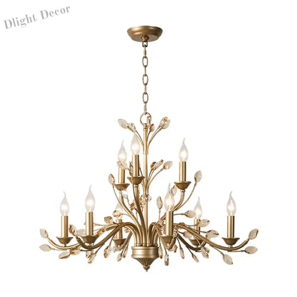 American Modern LED Crystal Ceiling Chandeliers - French Elegance for Living and Dining Spaces