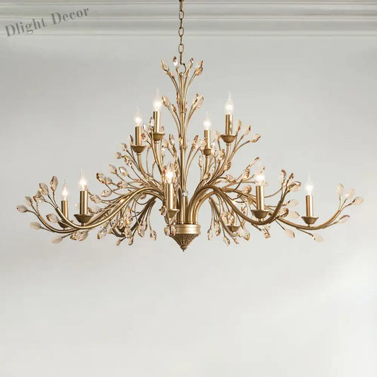 American Modern LED Crystal Ceiling Chandeliers - French Elegance for Living and Dining Spaces