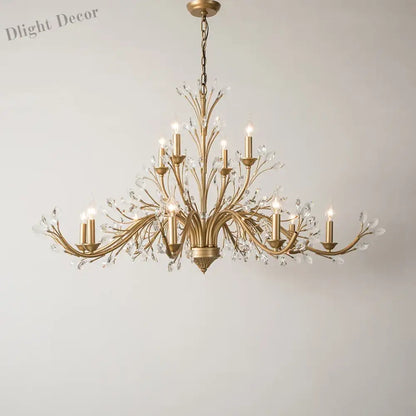 American Modern LED Crystal Ceiling Chandeliers - French Elegance for Living and Dining Spaces