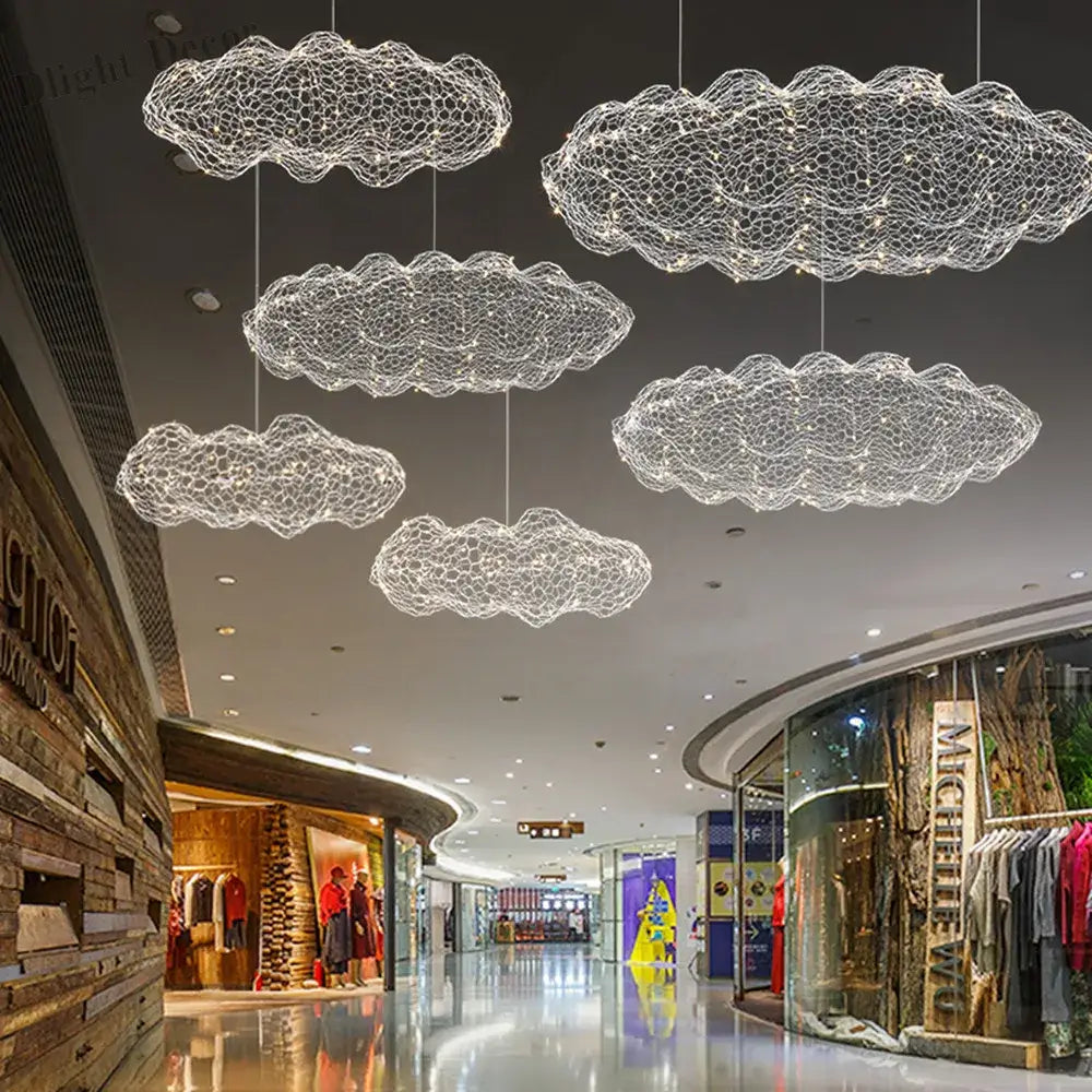 Art Decor Hollow Cloud Pendant Lights - Danish Design Firefly Chandelier for Living Rooms, Bedrooms, and Staircases