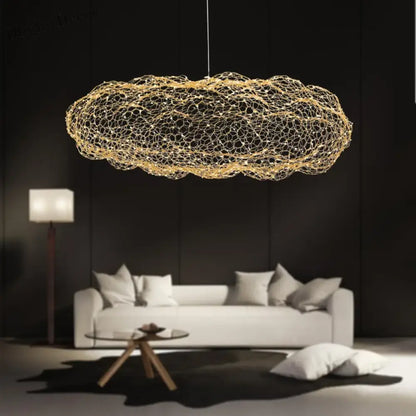 Art Decor Hollow Cloud Pendant Lights - Danish Design Firefly Chandelier for Living Rooms, Bedrooms, and Staircases