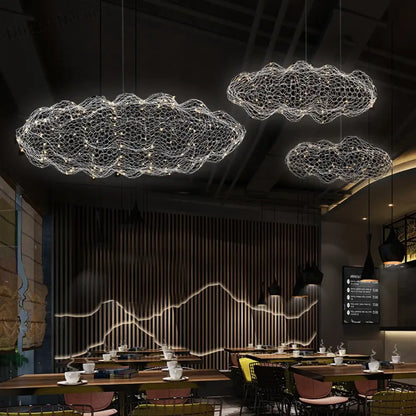 Art Decor Hollow Cloud Pendant Lights - Danish Design Firefly Chandelier for Living Rooms, Bedrooms, and Staircases