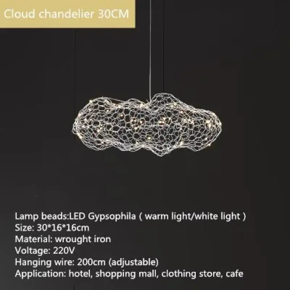 Art Decor Hollow Cloud Pendant Lights - Danish Design Firefly Chandelier for Living Rooms, Bedrooms, and Staircases