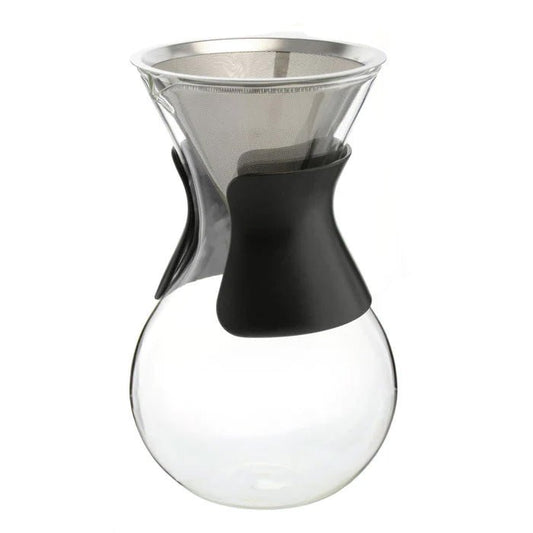 Borosilicate Glass Pour Over Coffee Maker with Stainless Filter, 1L