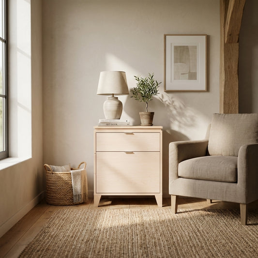 SOHO Maple Laminate Nightstand for C-PAP Storage