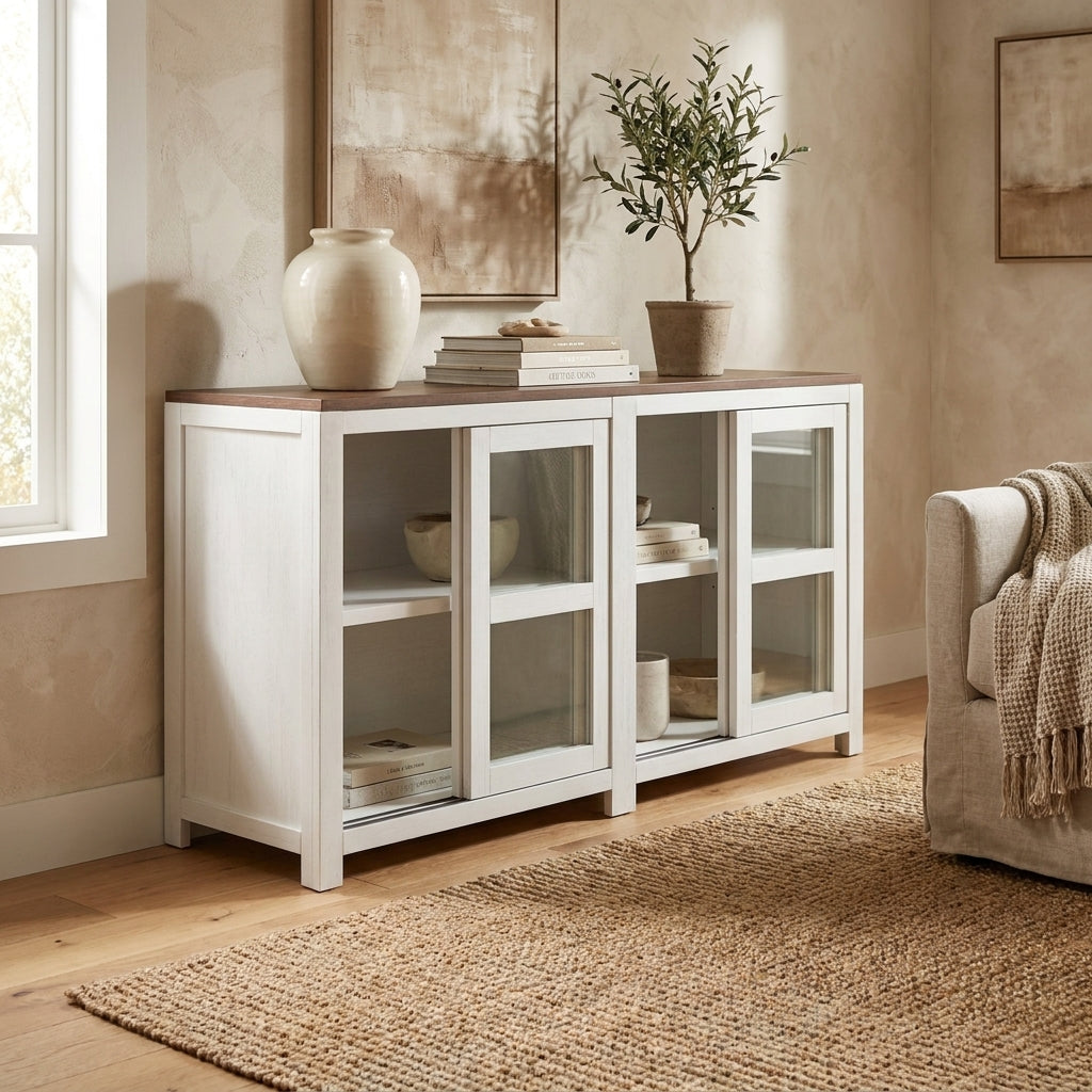 Donham Large Farmhouse Display Cabinet