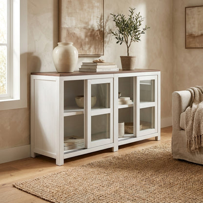 Donham Large Farmhouse Display Cabinet