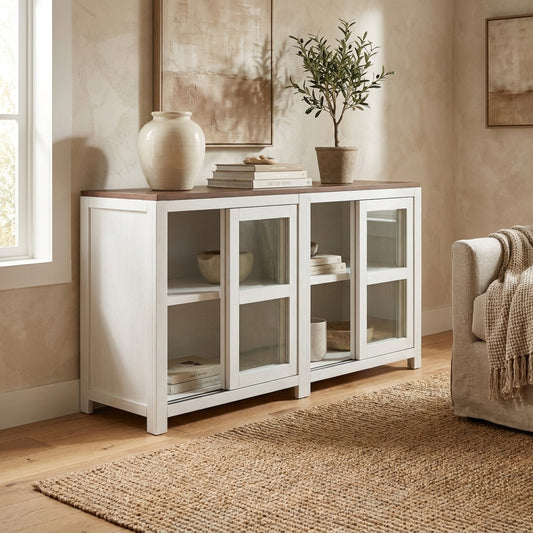 Donham Large Farmhouse Display Cabinet