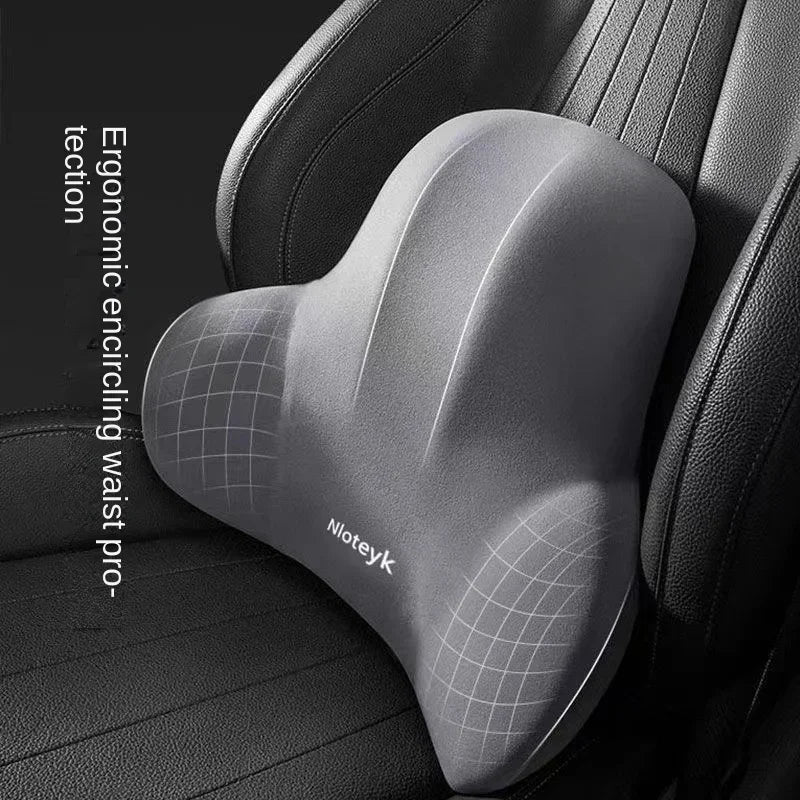 Car Lumbar Headrest and Neck Pillow Set - Memory Foam Lumbar Support Cushion for Car Seats, Ergonomic Backrest for Comfort and Posture Correction