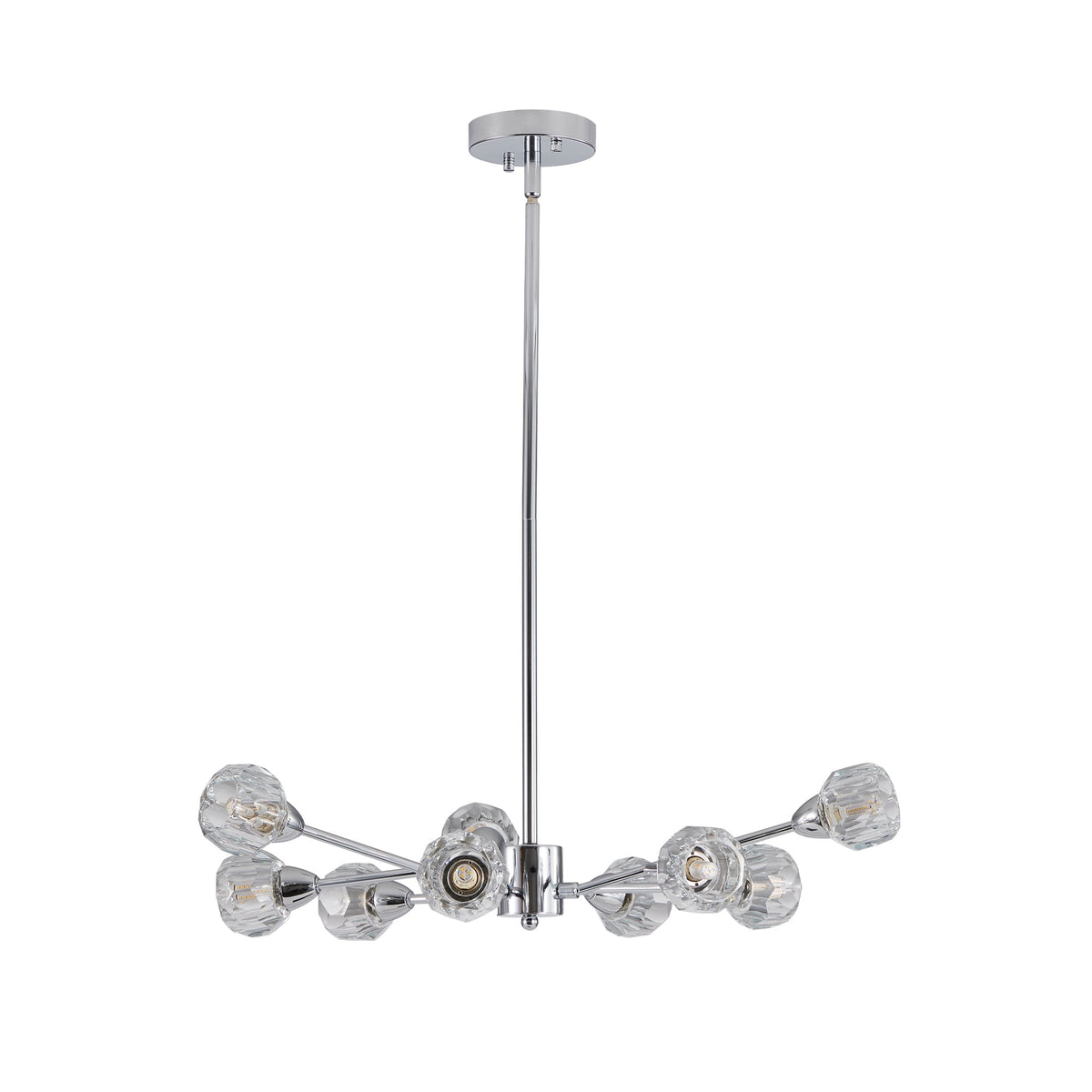28" Modern Crystal Chandelier with 9 Lights - Chrome