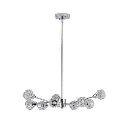 28" Modern Crystal Chandelier with 9 Lights - Chrome