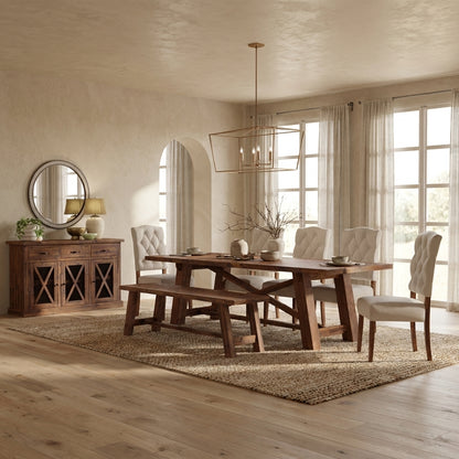 Newberry Rectangular Dining Table, Medium Brown
