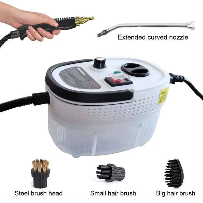 2500W High-Pressure Handheld Steam Cleaner - High Temperature, Multi-Use for Home, Kitchen, Bathroom, and Car Cleaning