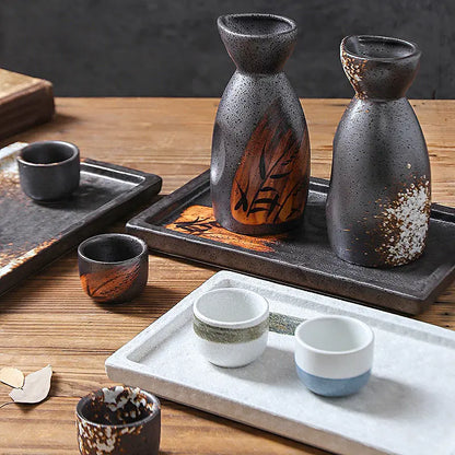 Elegant Ceramic Sake Cup Set with Decanter - Eco-Friendly Drinkware for Wine, Liquor & Beer - Home Bar & Brewing Essentials