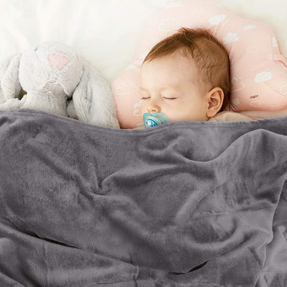 Baby Blanket Fleece Plush Fuzzy Receiving Blankets for Toddler, Infant, Newborn, Boys and Girls Gift Warm Cozy Daycare Nursery Blanket for Crib, Stroller, Nap, Outdoor, Decor (Grey, 30"X40")