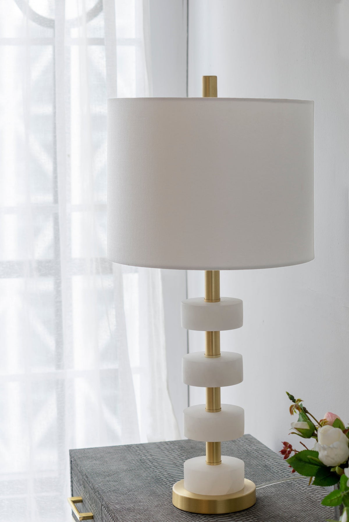 13x13x26 Marble Table Lamp