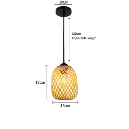 Bamboo Artistry Hand-Woven Pendant Lights - Exquisite Rattan Wicker Chandelier for Your Home