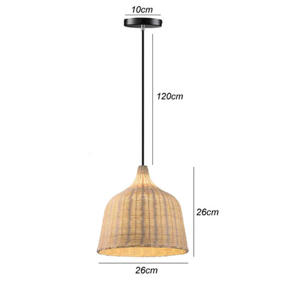 Bamboo Artistry Hand-Woven Pendant Lights - Exquisite Rattan Wicker Chandelier for Your Home