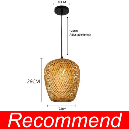 Bamboo Artistry Hand-Woven Pendant Lights - Exquisite Rattan Wicker Chandelier for Your Home