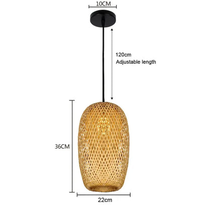 Bamboo Artistry Hand-Woven Pendant Lights - Exquisite Rattan Wicker Chandelier for Your Home
