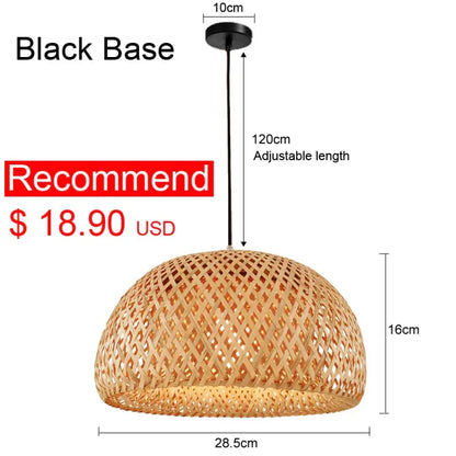 Bamboo Artistry Hand-Woven Pendant Lights - Exquisite Rattan Wicker Chandelier for Your Home