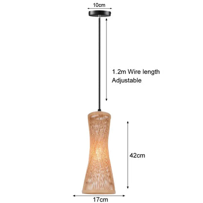 Bamboo Artistry Hand-Woven Pendant Lights - Exquisite Rattan Wicker Chandelier for Your Home