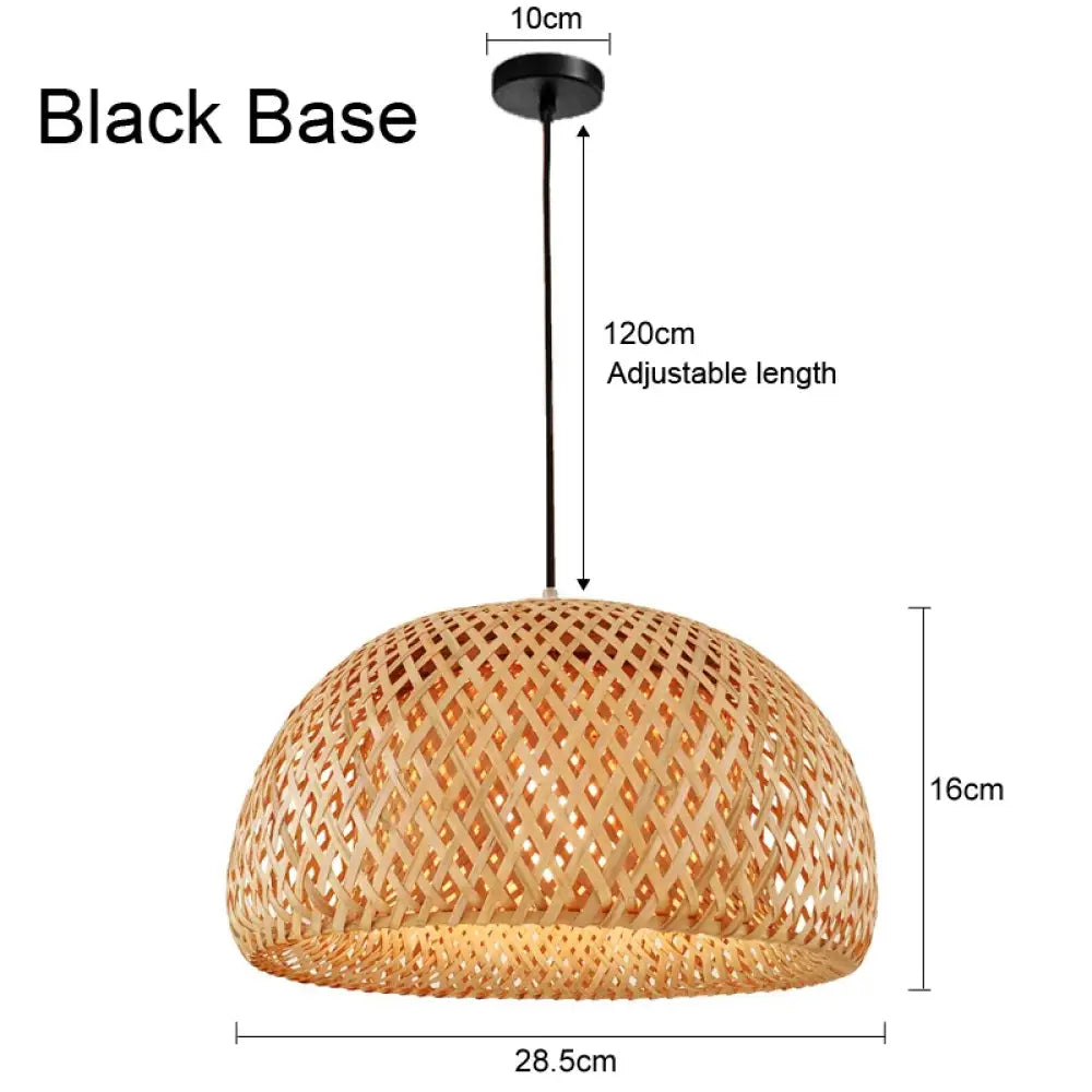 Bamboo Lampshade LED Pendant Lamp - Natural Rattan Wicker Ceiling Chandeliers with Hand-Woven E27 Lighting Fixtures