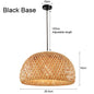 Bamboo Lampshade LED Pendant Lamp - Natural Rattan Wicker Ceiling Chandeliers with Hand-Woven E27 Lighting Fixtures