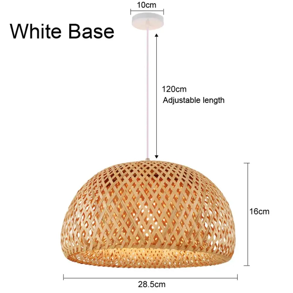 Bamboo Lampshade LED Pendant Lamp - Natural Rattan Wicker Ceiling Chandeliers with Hand-Woven E27 Lighting Fixtures