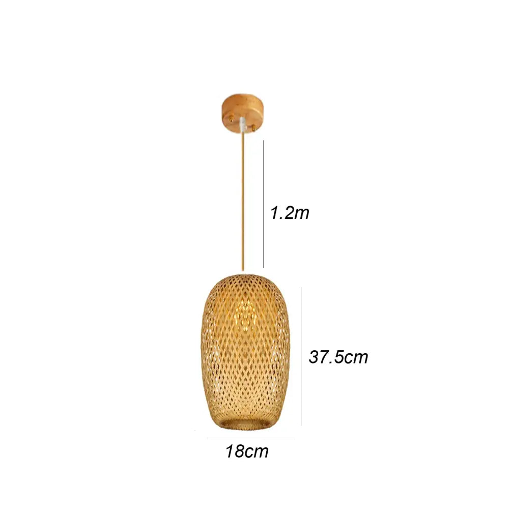 Bamboo Lampshade LED Pendant Lamp - Natural Rattan Wicker Ceiling Chandeliers with Hand-Woven E27 Lighting Fixtures