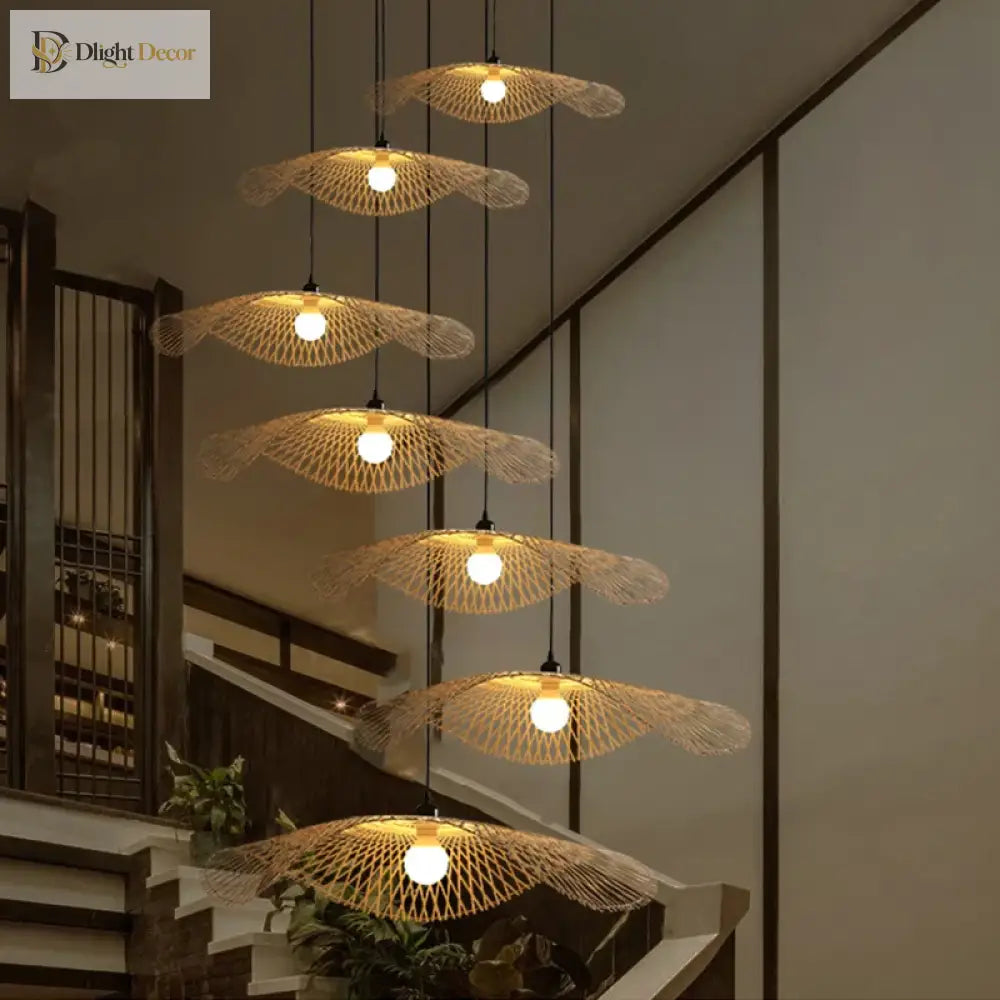 Bamboo Rattan Pendant Light | Kitchen Island Home Lighting